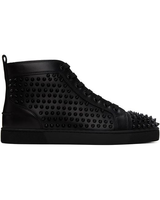 Christian Louboutin Black Louis Orlato Suede High-top Sneakers for men