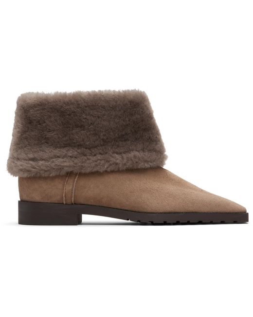 Totême Black Fold-Down Shearling Boots