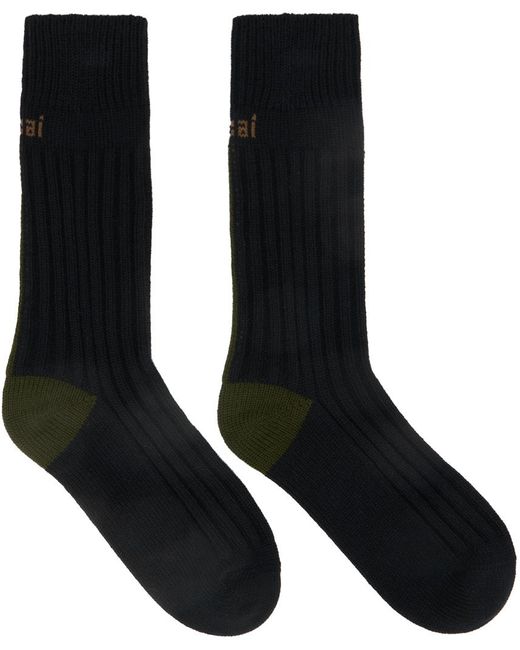Sacai Black Back Line Socks for men