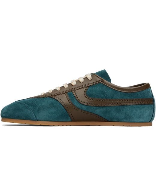 Dries Van Noten Blue Suede Sneakers for men