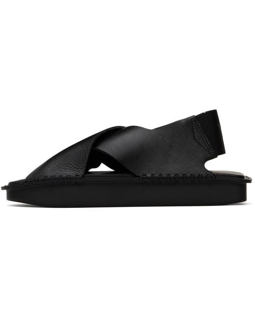 Y-3 Black Sport Style Sandals