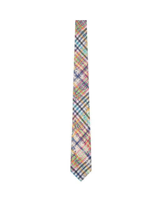 Vivienne Westwood Metallic 7Cm 'Orb Graffiti' Tie for men