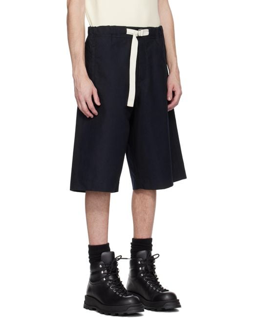 Jil Sander Black Organic Cotton Bermuda Shorts for men