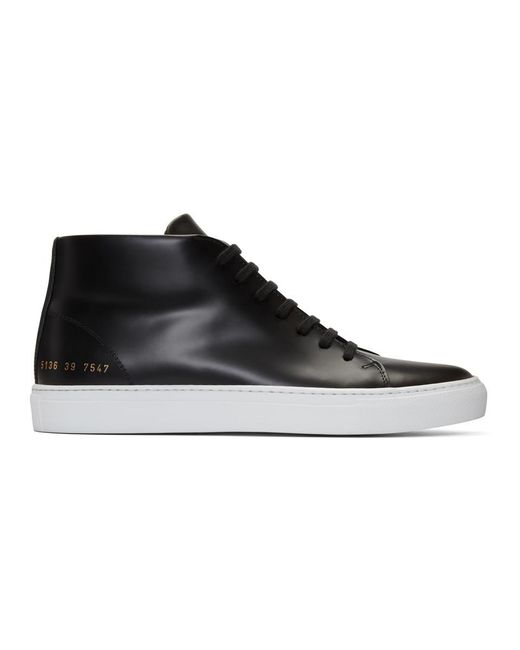 Common Projects Black New Court Mid-top Sneakers for men