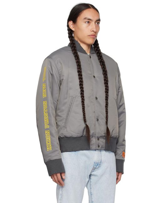 メンズ Heron Preston グレー Hp Sponsor バーシティ ボンバー