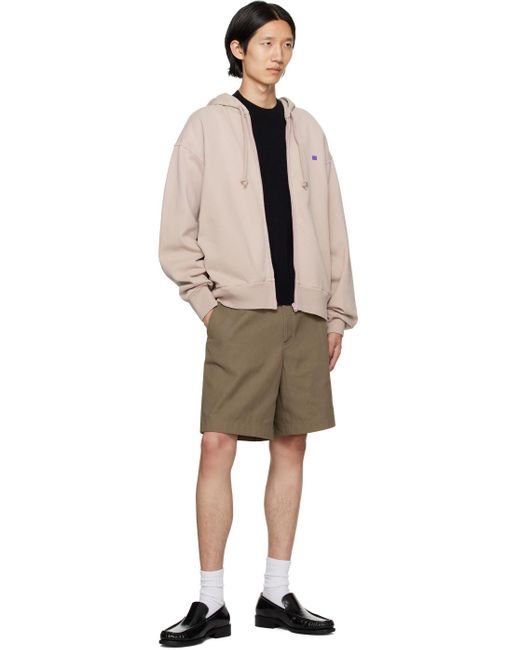 Acne Natural Beige Patch Hoodie for men