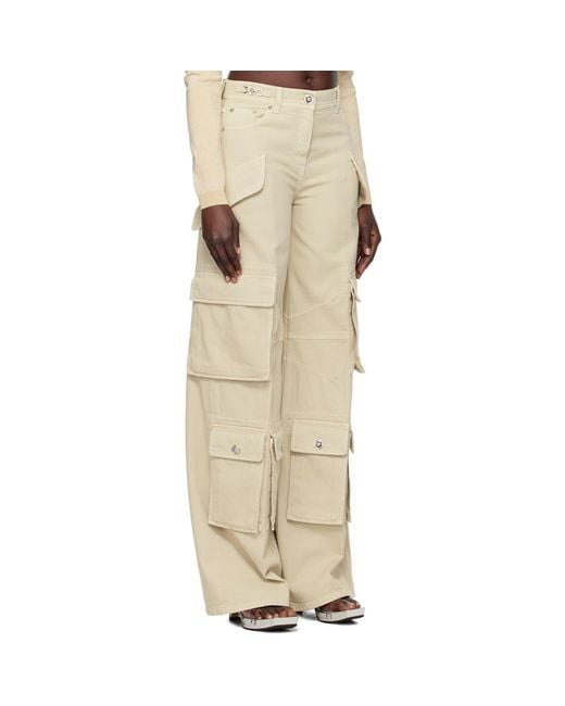 Versace Natural Medusa Denim Cargo Pants