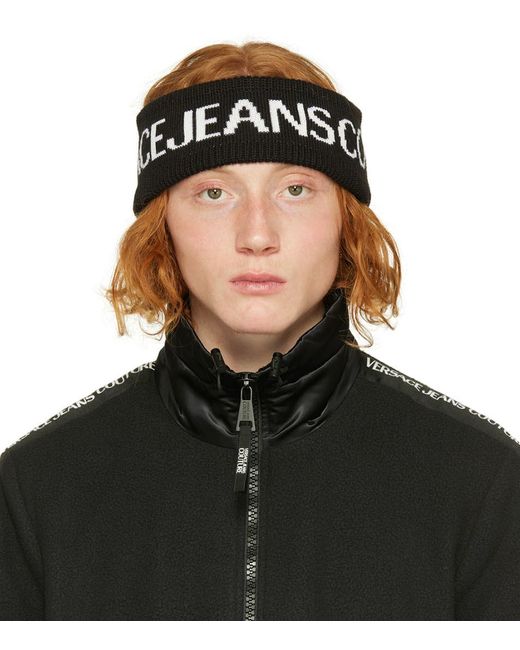 Versace Jeans Black & White Logo Headband for men