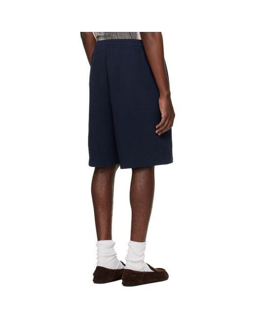 Acne Blue Embroidered Logo Shorts for men