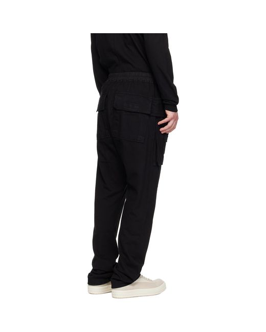 Rick Owens Black Temple Creatch Cargo Pants for men