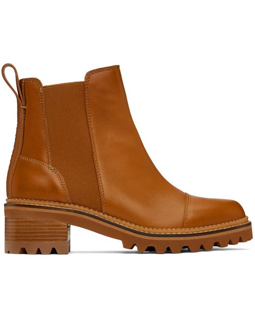 See By Chloé Brown Tan Mallory Chelsea Boots