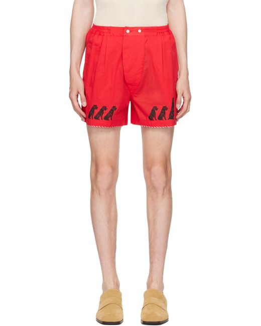 Bode Red Monday Boxer Shorts for men