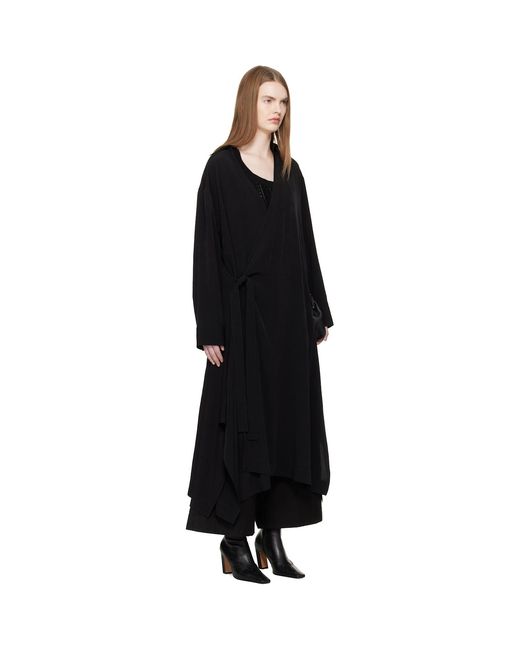 Yohji Yamamoto Black Relaxed Fit Shirt Midi Dress