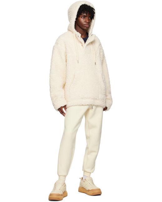 AMI Natural Off-white Hooded Jacket for men