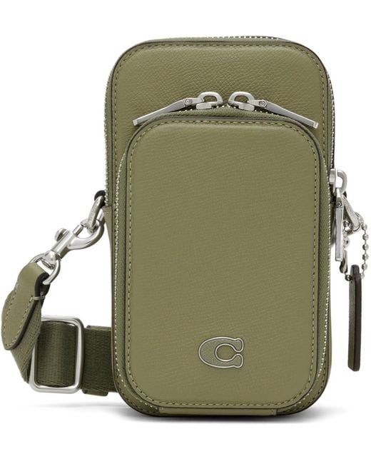 COACH Green Phone Crossbody Bag for men