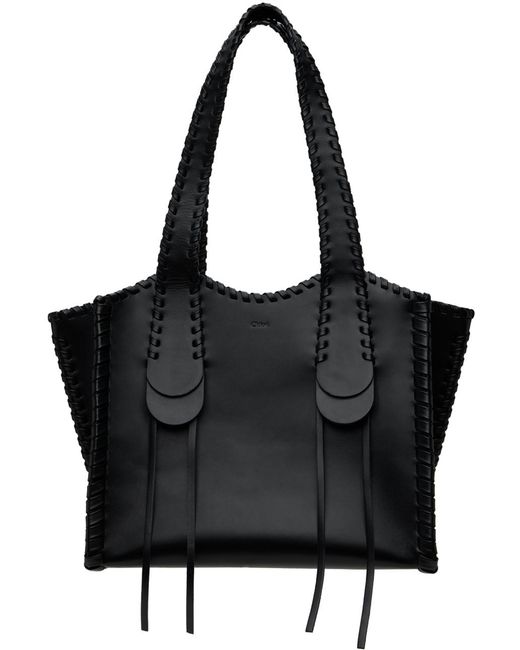 Moyen cabas noir à points roulés mony Chloé en coloris Black