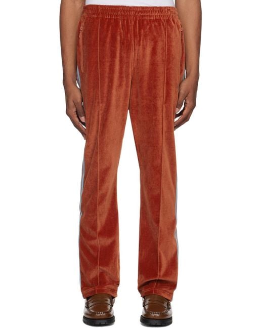 Needles Red Narrow Track Pants for men
