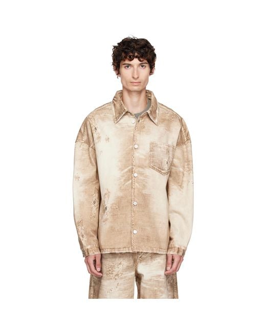 CAMPERLAB Natural Corduroy Print Denim Shirt for men