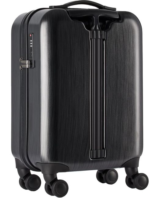 Emporio Armani Black Embossed Eagle Carry-on Suitcase for men