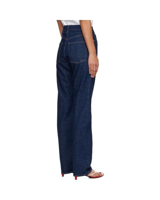 Agolde Blue 90's Pinch Waist High Rise Straight Long Jeans