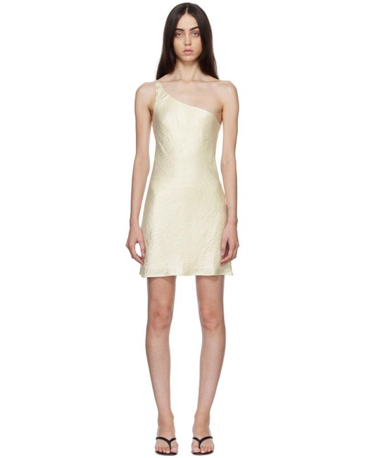 Third Form Satin Ssense Exclusive Off Crush Bias Minidress In Cream 