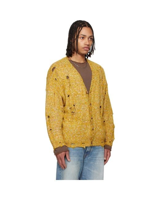 R13 Metallic Distressed Oversized Cardigan for men
