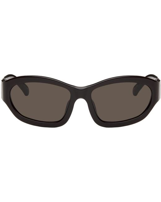 Dries Van Noten Black Brown Linda Farrow Edition goggle Sunglasses