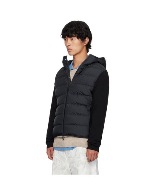 Moncler Black Paneled Down Jacket for men