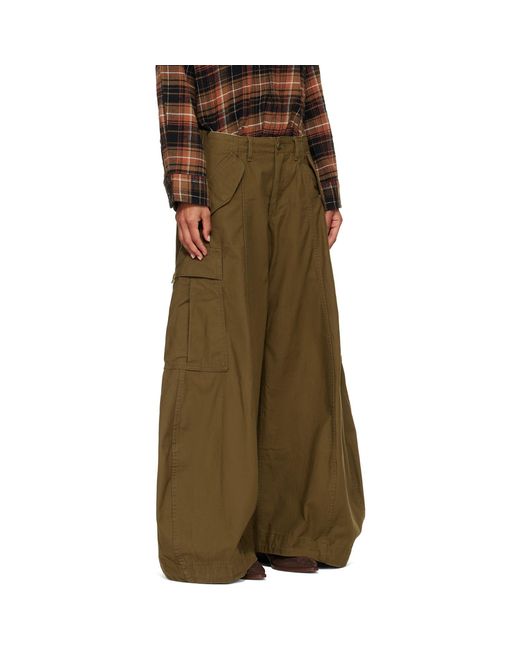 R13 Green Khaki Siouxsie Field Cargo Jeans
