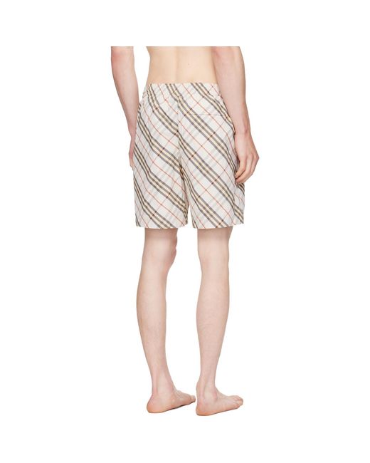 Burberry Natural Check Swim Shorts for men