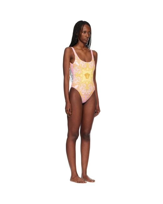 Versace Black Printed One-Piece Swimsuit