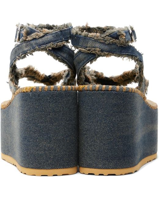 DIESEL Blue Sa-nikola Denim Eeled Sandals