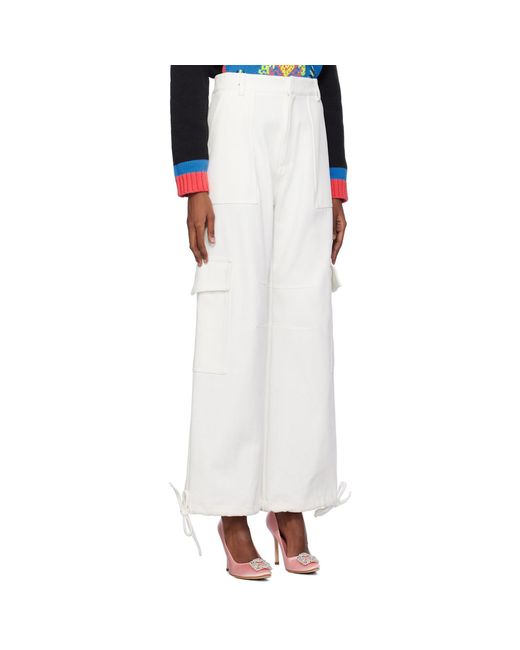 Moschino White Embroidered Jeans