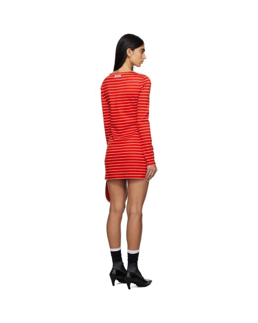 MSGM Red Striped Minidress