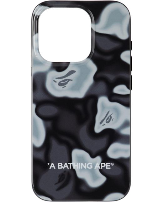 A Bathing Ape Black Liquid Camo Iphone 15 Pro Case