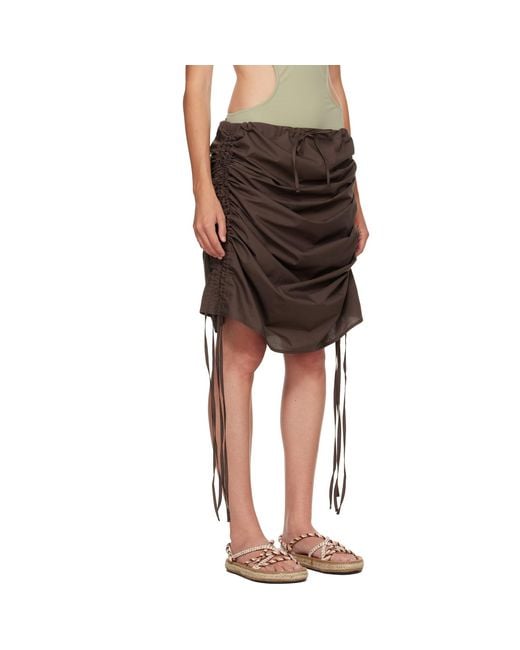 Baserange Brown Ssense Exclusive Pictorial Midi Skirt