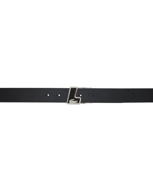 Lacoste Black Leather Belt for men
