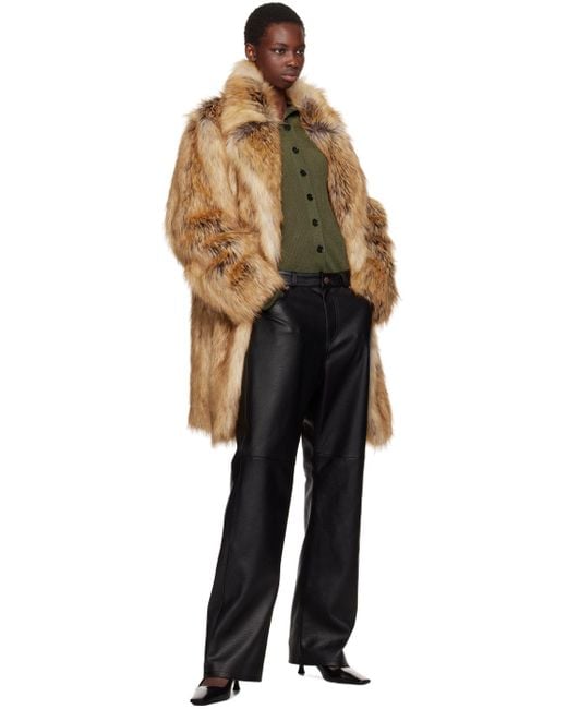 RECTO. 70S Orchid Faux-Fur Coat in Black | Lyst