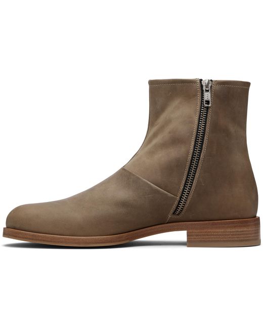 Bottes Taupe En Cuir Ciré À Glissière Common Projects pour homme en coloris Brown