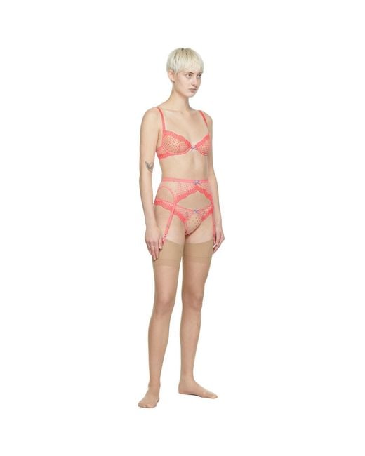 Fleur du Mal Multicolor Dotty Garter Belt