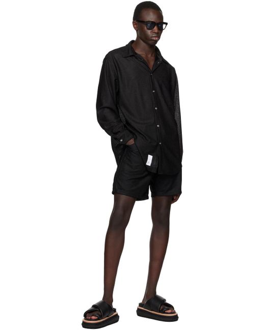 4SDESIGNS Black Carpenter Shorts for men