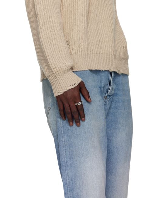 メンズ MM6 by Maison Martin Margiela Minimal ロゴ リング Metallic