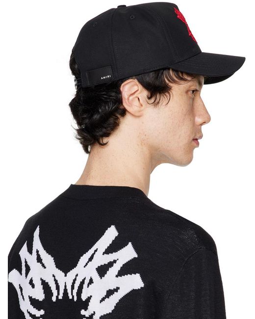 Amiri Black 'Ma' Quad Canvas Cap for men