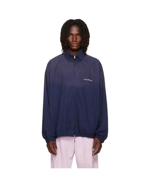 Acne Blue Washed Logo Jacket for men