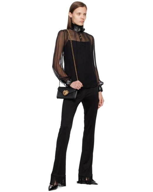 Moschino Black Bondage Buckle Blouse