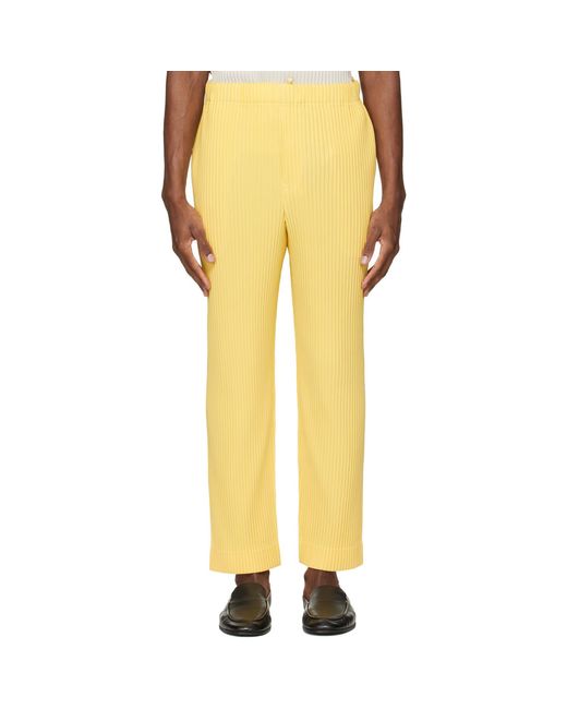 Homme Plissé Issey Miyake Yellow Monthly Colors March Trousers for men