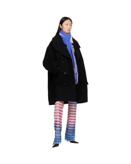 Jean Paul Gaultier Blue Logo Patch Scarf