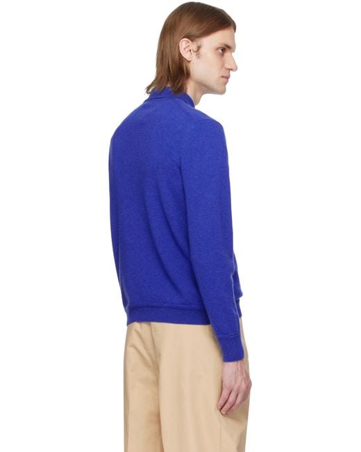 Bally Blue Knit Cashmere Polo for men