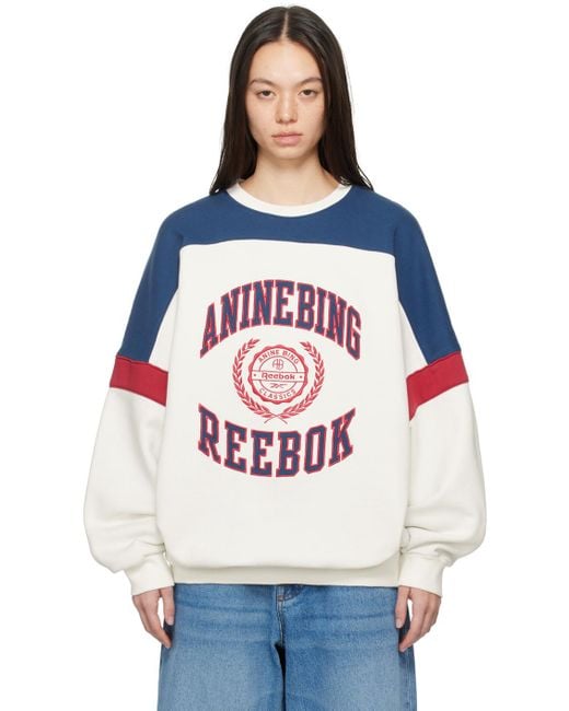 Anine Bing Gray Off- Reebok Edition Sweatshirt