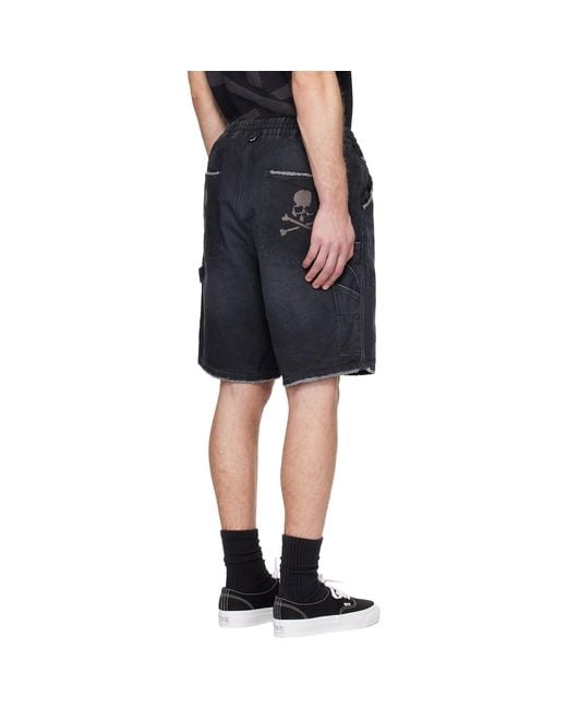 MASTERMIND WORLD Blue Mw Duck Painter Shorts for men